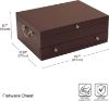 Picture of Wallace  Felt Lined Flatware Storage Chest With Drawer 15 Inch Dark Walnut