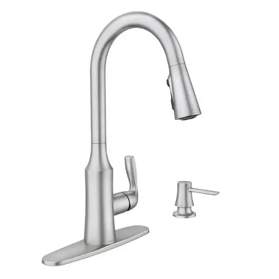 Picture of Moen Cadia PowerBoost Pull Down Faucet and Soap Dispenser 87869SRS