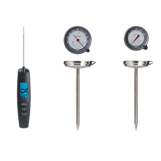 Picture of Taylor Thermometer 3Pc Set Includes 1 Super Fast Digital Thermometer and 2 Leave-in Oven-Safe Analog Meat Thermometers.