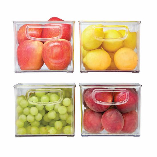 Picture of IDesign Linus Plastic Fridge/Pantry Kitchen Organizer Bins, Set of 4