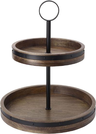 Picture of Mikasa Vintage Mango Wood 2 Tier Lazy Susan