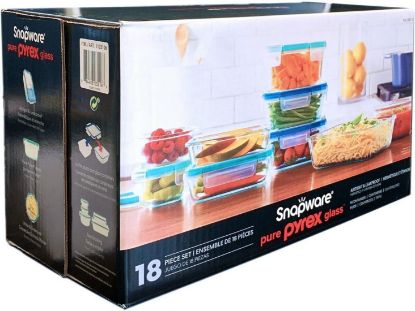 Picture of Snapware Pyrex 18-piece Glass Food Storage Set( missing one).