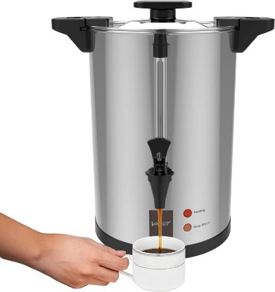 Picture of Valgus Commercial Grade Stainless Steel Coffee Urn 110-Cup 16L Coffee Maker with Percolator Coffee Dispenser for Quick Brewing for Large Crowds for Wedding, Parties, Catering Events