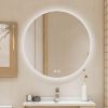 Picture of BuLife 24 Inch Round LED Bathroom Mirror Backlit Anti-Fog 3 Colors Light Dimmable Wall Mounted Lighted Bathroom Vanity Mirror Smart Makeup Mirror with Touch Switch