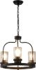 Picture of Anmire Industrial Pendant Lighting with Seeded Glass Lampshades, 3-Light