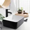 Picture of K2099B KGAR 16'' White And Black Ceramic Rectangular Vessel Bathroom Sink with Faucet