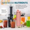 Picture of Elite Gourmet EJX600 Compact Small Space-Saving Masticating Slow Juicer, Cold Press Juice Extractor16 Oz Juice Cup