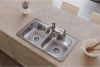 Picture of Elkay Dayton D233191 Equal Double Bowl Drop-in Stainless Steel Sink 33 x 19 x 6.4375"