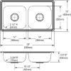 Picture of Elkay Dayton D233191 Equal Double Bowl Drop-in Stainless Steel Sink 33 x 19 x 6.4375"