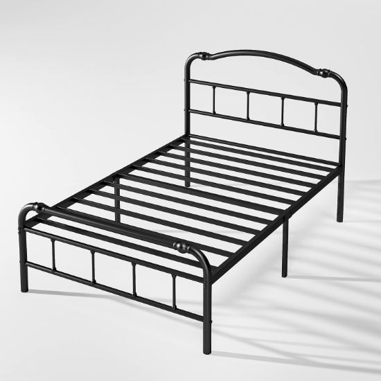 Picture of FDLOGW Twin Size Bed Frame with Headboard and Footboard, 14 Inch High, No Box Spring Needed Heavy Duty Metal Platform Bedframe, Noise Free