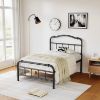 Picture of FDLOGW Twin Size Bed Frame with Headboard and Footboard, 14 Inch High, No Box Spring Needed Heavy Duty Metal Platform Bedframe, Noise Free