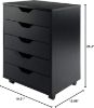 Picture of Winsome Halifax Storage/Organization, 5 drawer, Black