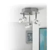 Picture of Origin 21 Dunwynn 3-Light 8.63-in Brushed Nickel and Chrome LED Flush Mount Light ENERGY STAR