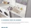 Picture of Elkay Quartz Classic ELGU251912PDWH0 White Single Bowl Undermount Laundry Sink with Perfect Drain