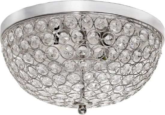 Picture of Elegant Designs 2 Light Polished Chrome Ceiling Light with Crystals -AEFM0001-CHM