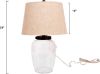 Picture of Creative Co-Op Fillable Glass Table Lamp with Linen Shade, Clear and White