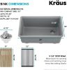 Picture of KRAUS Bellucci Workstation 30-inch Undermount Granite Composite Single Bowl Kitchen Sink in Metallic Black with Accessories