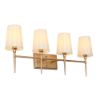 Picture of Barr Mid-Century Modern Gold 4-Light Fabric Shade Bathroom Vanity Light - L 29" x W 6.7" x H 12.2"