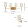 Picture of Barr Mid-Century Modern Gold 4-Light Fabric Shade Bathroom Vanity Light - L 29" x W 6.7" x H 12.2"