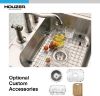 Picture of Houzer Stainless Steel Glowtone Series Kitchen Sink - 25" Topmount Drop In Multipurpose Sink, Single Bowl Basin, 3 Hole