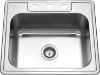 Picture of Houzer Stainless Steel Glowtone Series Kitchen Sink - 25" Topmount Drop In Multipurpose Sink, Single Bowl Basin, 3 Hole