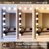 Picture of Hollywood Mirror with Lights, Vanity Makeup Mirror with Smart Touch Control, 3 Color Modes, Large Size Dimmable Light, Detachable 10X Magnification Mirror, with USB Socket