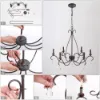 Picture of Farmhouse 6-Light Crystal Chandelier French Country Pendant Lighting for Dining Room - D28"xH25.5"