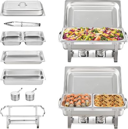 Picture of VEVOR Chafing Dish Buffet Set, 2 Packs, Silver