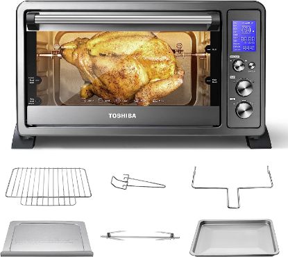 Picture of TOSHIBA Large Convection Toaster Oven Countertop, 10-In-One with Toast, Pizza and Rotisserie