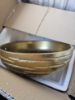 Picture of Gold Bathroom Vessel Sink Luxury Golden Round Bowl and Hand Carved Ceramic Countertop