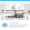 Picture of MR DIRECT 3218C Single Bowl Undermount Stainless Steel Sink, Cutting Board, Grid, and Basket Strainer