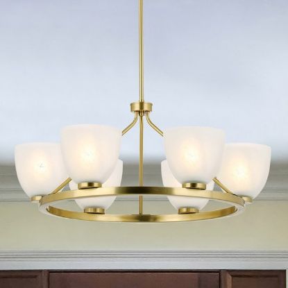 Picture of allen + roth Blidge 6-Light Brushed Gold Traditional Dry rated Chandelier