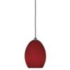 Picture of 4 PCS Light Pendant Fixture, Nickel Finish with Red Glass 