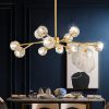 Picture of NOXARTE 12-Light Gold Sputnik Chandeliers with Globe Crystals