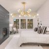 Picture of NOXARTE 12-Light Gold Sputnik Chandeliers with Globe Crystals