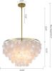 Picture of Wellmet Natural Capiz Shell Chandelier, 6 Lights Gold Coastal Modern , Hanging Round Layered