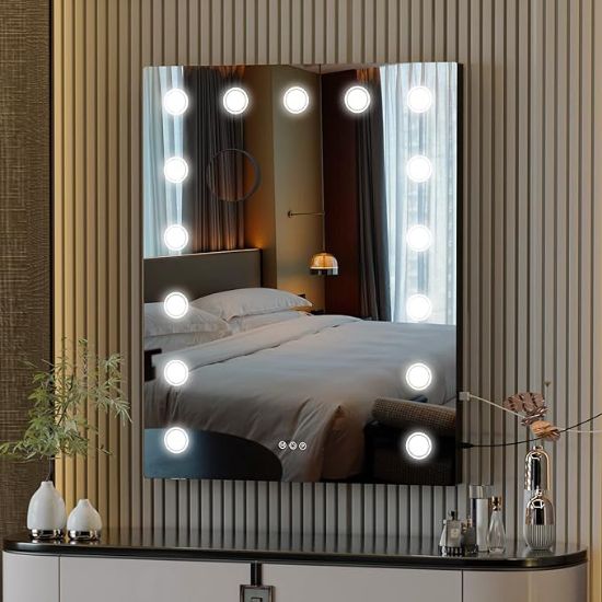 Picture of Hasipu Vanity Mirror with Lights, 18" x 23" LED Makeup Mirror with 15 Dimmable LED