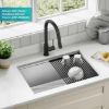 Picture of KRAUS  Workstation 27-inch Undermount 16 Gauge Single Bowl Stainless Steel Kitchen Sink with Integrated Ledge and Accessories