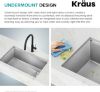 Picture of KRAUS  Workstation 27-inch Undermount 16 Gauge Single Bowl Stainless Steel Kitchen Sink with Integrated Ledge and Accessories