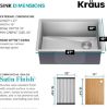 Picture of KRAUS  Workstation 27-inch Undermount 16 Gauge Single Bowl Stainless Steel Kitchen Sink with Integrated Ledge and Accessories