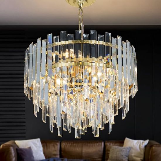 Picture of Aheylity Crystal Chandelier Lighting Modern Gold