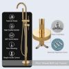 Picture of YAGATAP Freestanding Bathtub Faucet Floor Mount with Handheld Shower Mixer