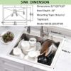 Picture of  Kitchen Sink, 31"x20"x10" Drop In Sink 16 Gauge Stainless Steel Single Bowl