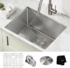 Picture of Kraus KHU101-24L Standart PRO 24-inch Undermount 16 Gauge Single Bowl Laundry and Utility Sink, 24 Inch, Tight Radius