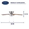 Picture of Harbor Breeze Armitage 52-in Brushed Nickel with Toffee/Cocoa Blades LED Indoor Flush Mount Ceiling Fan with Light (5-Blade)