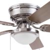 Picture of Harbor Breeze Armitage 52-in Brushed Nickel with Toffee/Cocoa Blades LED Indoor Flush Mount Ceiling Fan with Light (5-Blade)