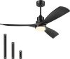 Picture of Indoor/Outdoor 52", 3 Blades Ceiling Fans with Lights and Remote, Modern Noiseless Reversible DC Motor, Wood Fan for Farmhouse