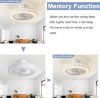 Picture of JUTIFAN Ceiling Fan with Lights Remote Control, 19" Modern Low Profile Ceiling Fan with 3 Color Changing, Enclosed Ceiling Fan Led Fan Lights with Timing for Bedroom, Living Room