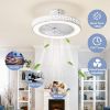 Picture of JUTIFAN Ceiling Fan with Lights Remote Control, 19" Modern Low Profile Ceiling Fan with 3 Color Changing, Enclosed Ceiling Fan Led Fan Lights with Timing for Bedroom, Living Room