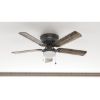 Picture of Harbor Breeze Armitage 52-in Matte Black with Black/Cocoa Blades LED Indoor Flush Mount Ceiling Fan with Light (5-Blade)